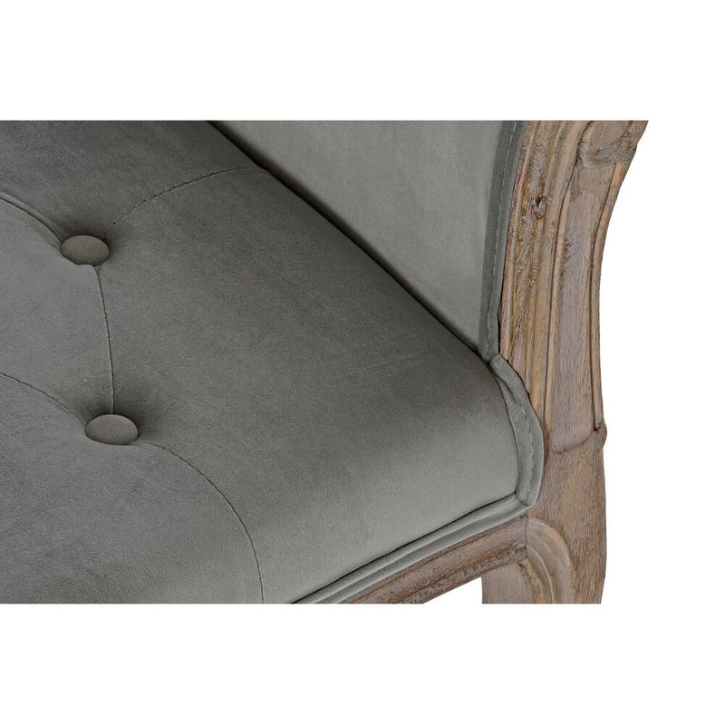 Bench DKD Home Decor Grey Polyester Velvet Rubber wood (109 x 39 x 60 cm)