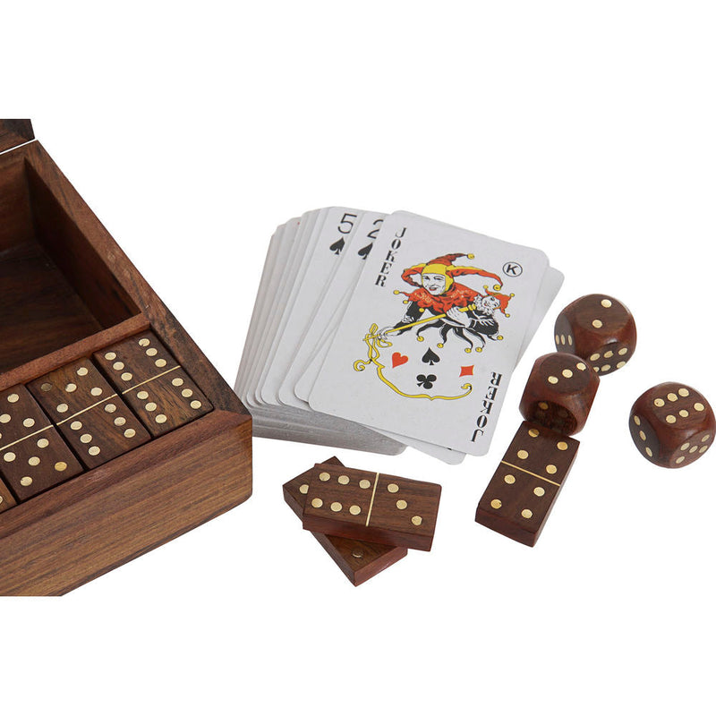 Board game DKD Home Decor Sheesham Crystal Rosewood (4 pcs) (16.5 x 14 x 4 cm)