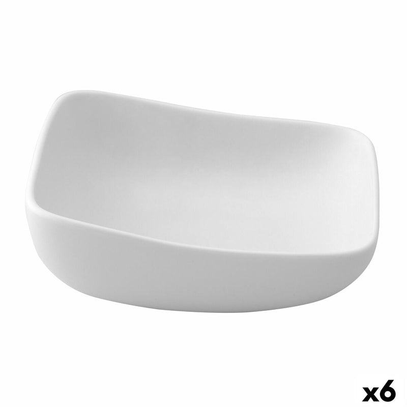 Bowl Ariane Vital Squared Ceramic White (Ø 21 cm) (6 Units)