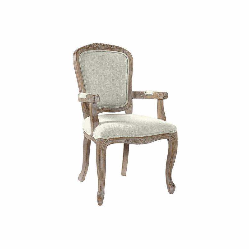 Chair DKD Home Decor Beige Wood Polyester (57 x 57 x 94 cm)