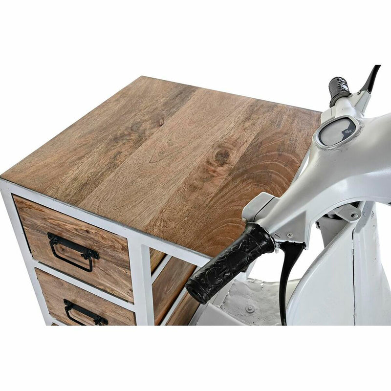 Chest of drawers DKD Home Decor Metal Brown Motorbike White Mango wood (100 x 68 x 105 cm)
