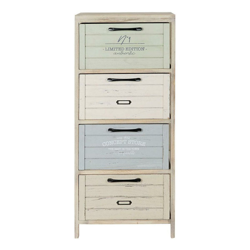Chest of drawers DKD Home Decor Natural Blue Green Children's Paolownia wood (40 x 31 x 94,5 cm)