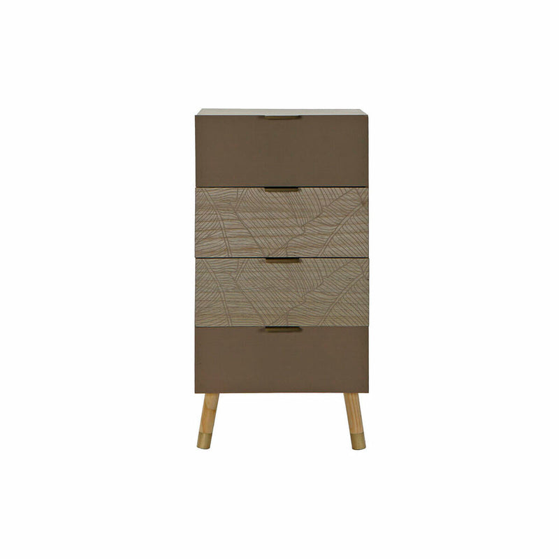 Chest of drawers DKD Home Decor Natural Golden MDF Leaf of a plant (42 x 33 x 86 cm)