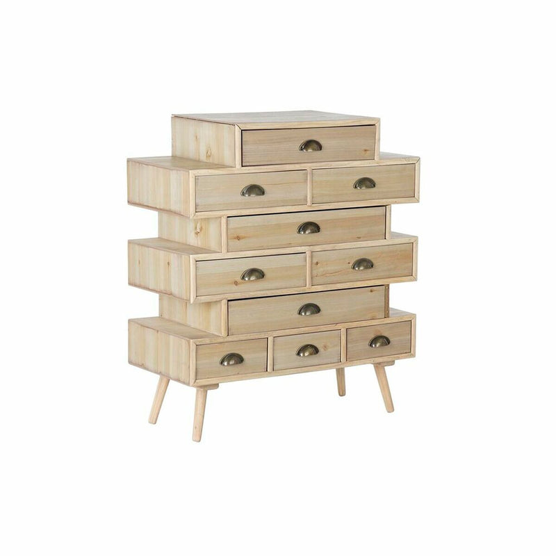 Chest of drawers DKD Home Decor Natural Golden Wood MDF Navy Blue Light grey (80 x 36 x 93 cm)