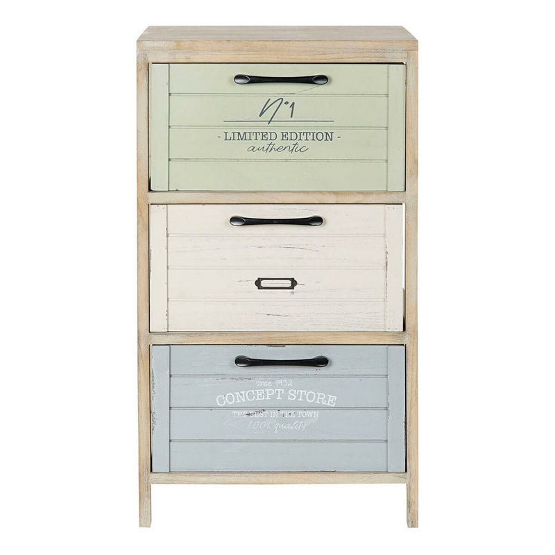 Chest of drawers DKD Home Decor Natural Grey Beige Children's Light Pink Paolownia wood (40 x 31 x 73,5 cm)