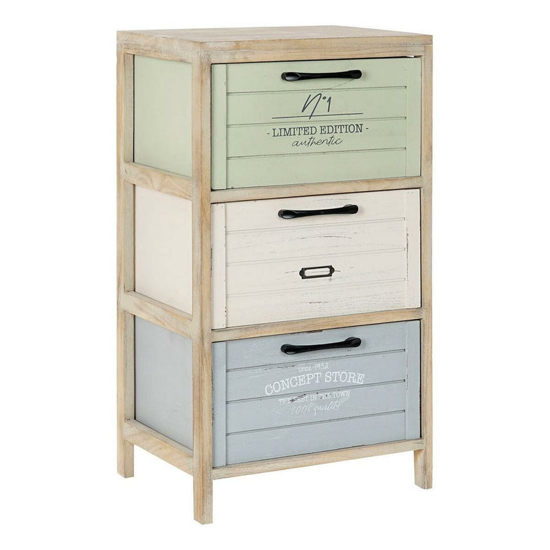 Chest of drawers DKD Home Decor Natural Grey Beige Children's Light Pink Paolownia wood (40 x 31 x 73,5 cm)
