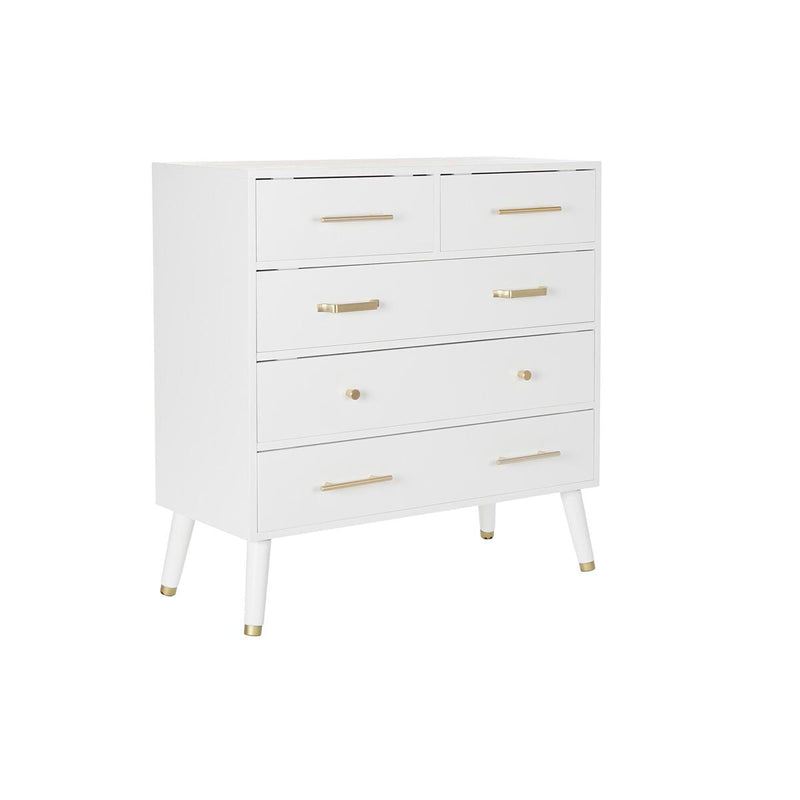 Chest of drawers DKD Home Decor Natural Metal White Cream Paolownia wood (80 x 34 x 84 cm)