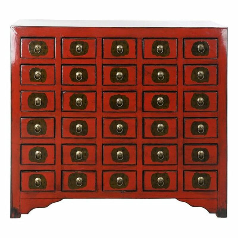 Chest of drawers DKD Home Decor Red Oriental Elm wood (105 x 44 x 98 cm)