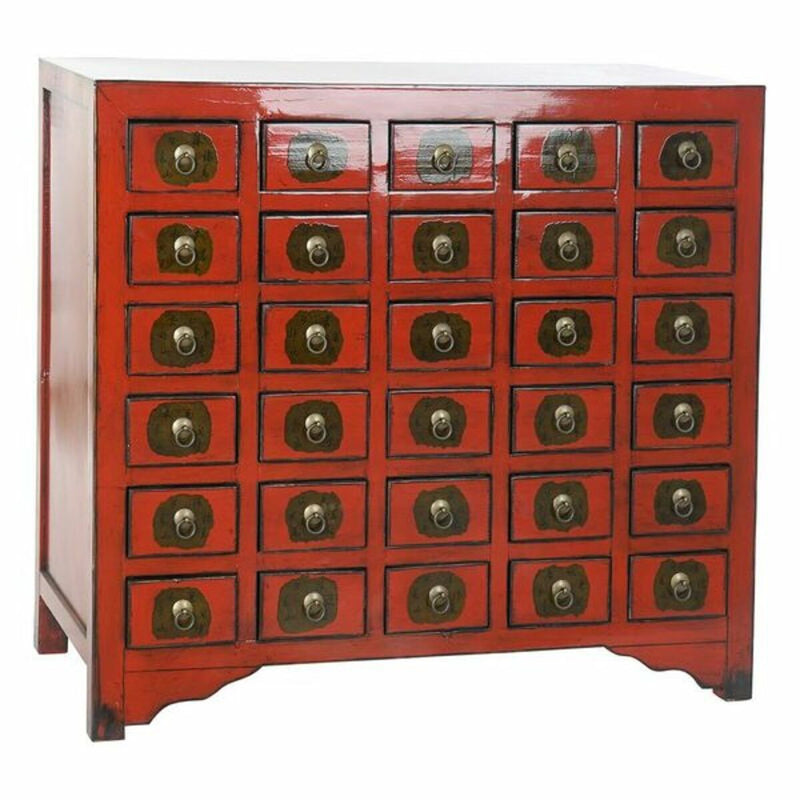 Chest of drawers DKD Home Decor Red Oriental Elm wood (105 x 44 x 98 cm)