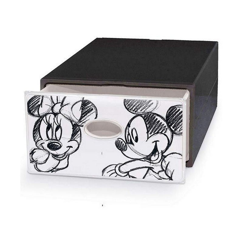 Chest of drawers Domopak Living Mickey & Minnie Plastic Dark grey (28 x 40 x 15 cm)
