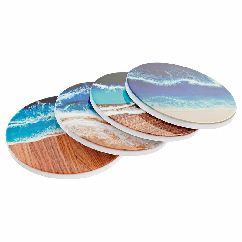 Coasters DKD Home Decor Dolomite Beach (10,8 x 10,8 x 0,7 cm) (4 pcs)