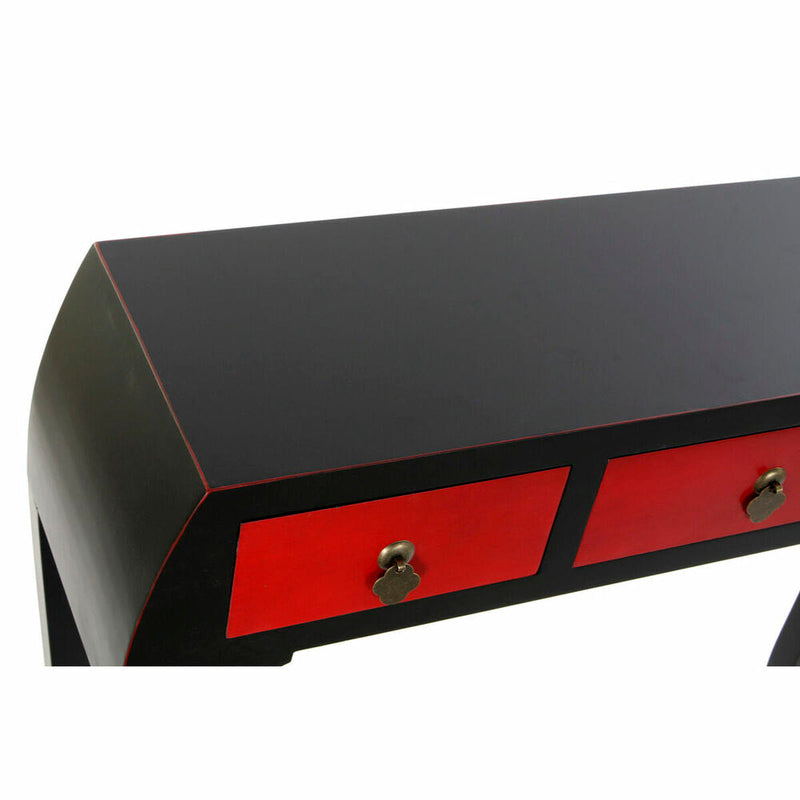 Console DKD Home Decor Fir Red Black MDF Oriental (96 x 27 x 80 cm)
