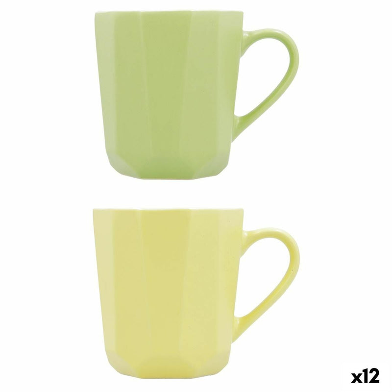 Cup Bidasoa Mimosa Ceramic Multicolour (380 ml) (12 Units)