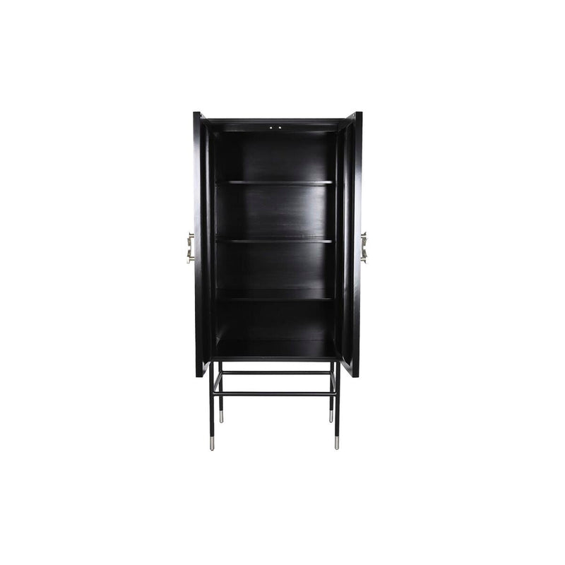 Cupboard DKD Home Decor Black Grey Bone Resin MDF Wood (75 x 40 x 181 cm)
