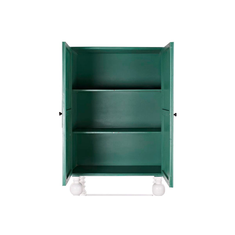 Cupboard DKD Home Decor Metal Wood Turquoise White (106 x 48 x 208 cm)