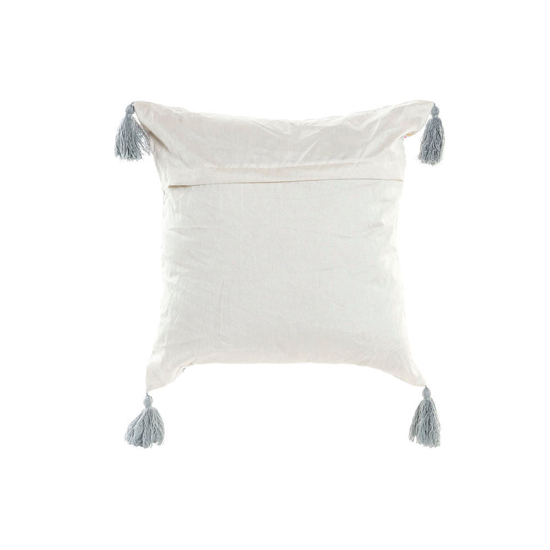 Cushion DKD Home Decor 8424001817528 Polyester Cotton Aluminium Multicolour Arab Fringe (3) (40 x 10 x 40 cm) (3 Units)