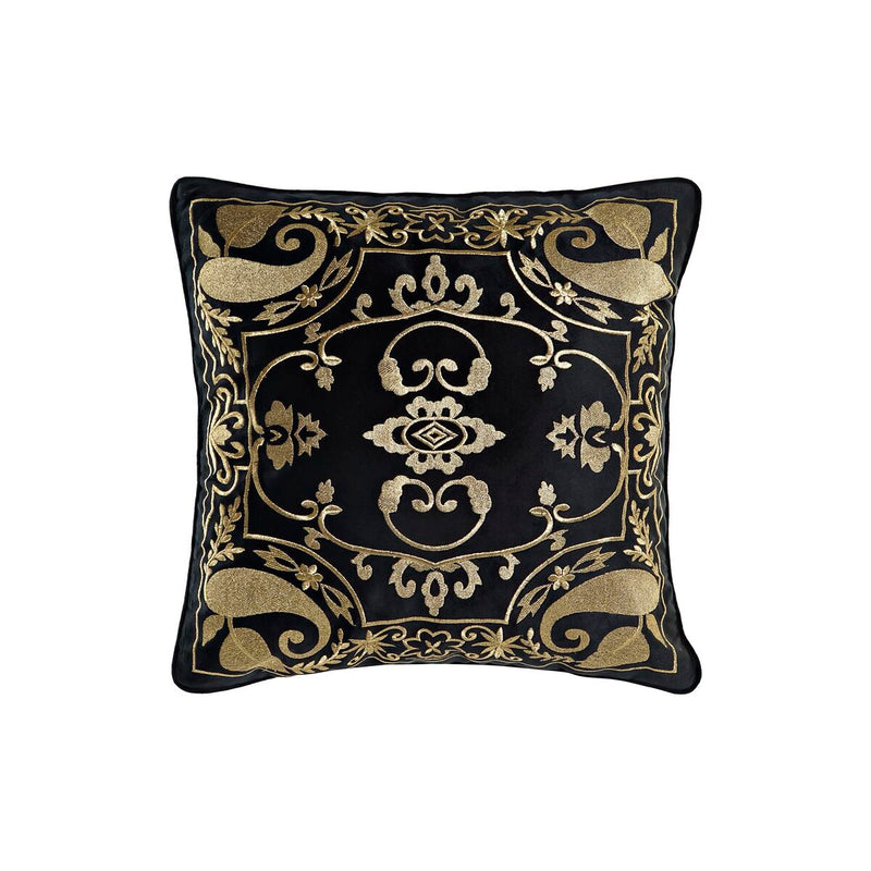Cushion DKD Home Decor Black Golden Polyester Arab (45 x 10 x 45 cm)