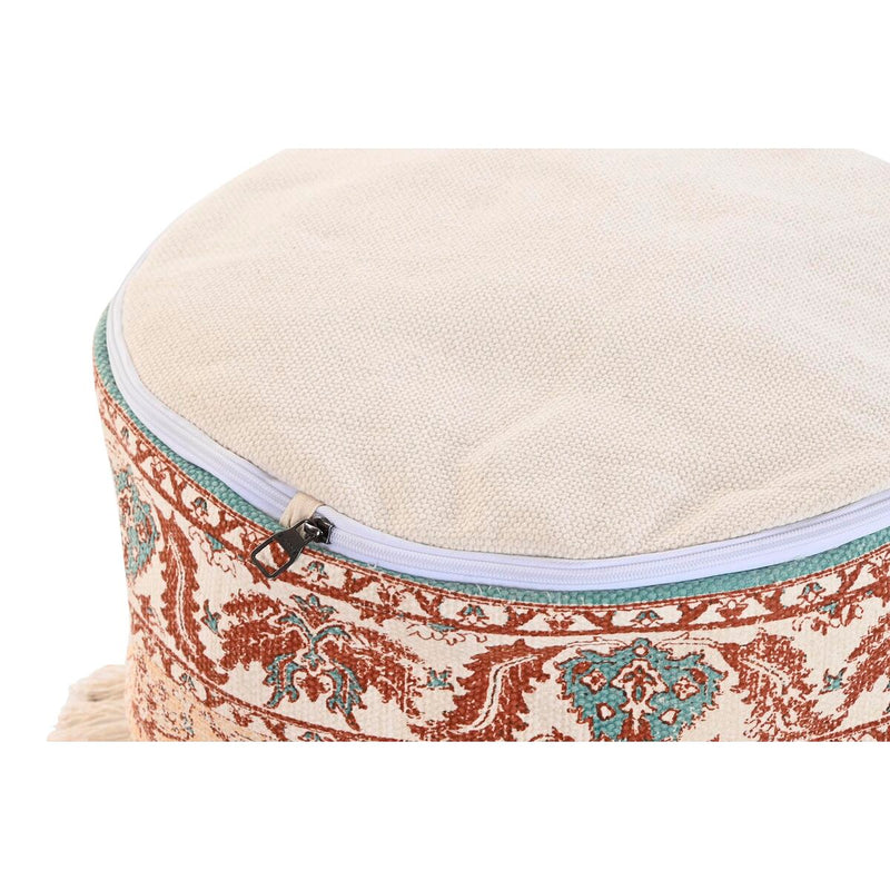 Cushion DKD Home Decor Circular Floor Cotton Arab Fringe (45 x 45 x 35 cm)