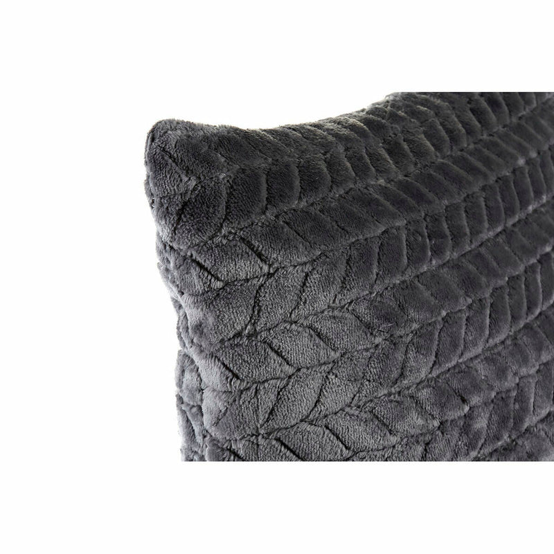 Cushion DKD Home Decor Polyester Aluminium Dark grey (45 x 10 x 45 cm)
