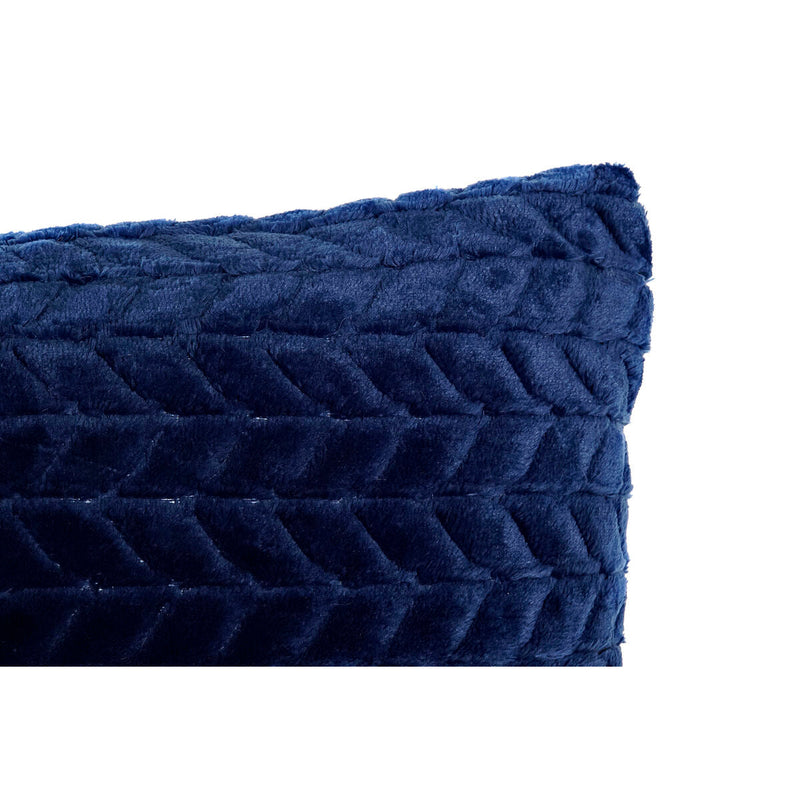 Cushion DKD Home Decor Polyester Aluminium Navy Blue (45 x 10 x 45 cm)