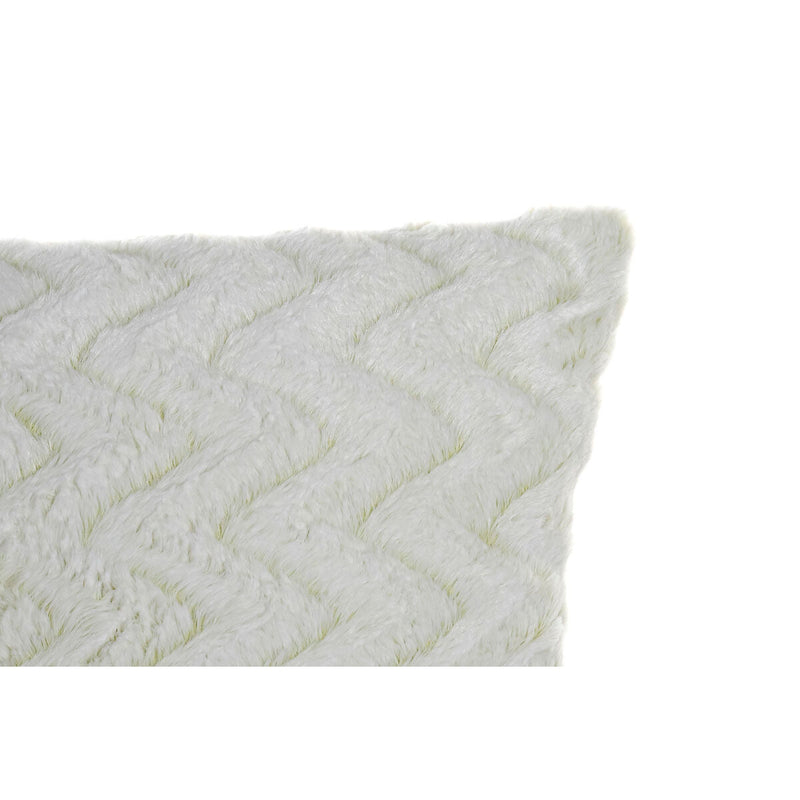 Cushion DKD Home Decor Polyester Zigzag Aluminium White (45 x 10 x 45 cm)