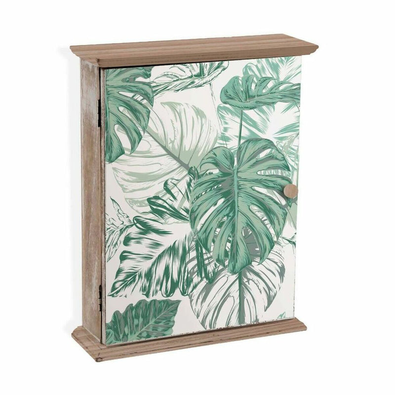 Decorative box Versa Mint Leaves Keys MDF Wood (6,5 x 26 x 20 cm)