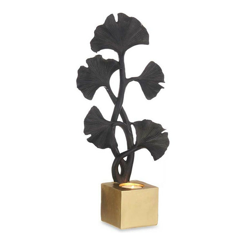 Decorative Figure Black Flowers polyresin (7,7 x 36,3 x 16,5 cm)