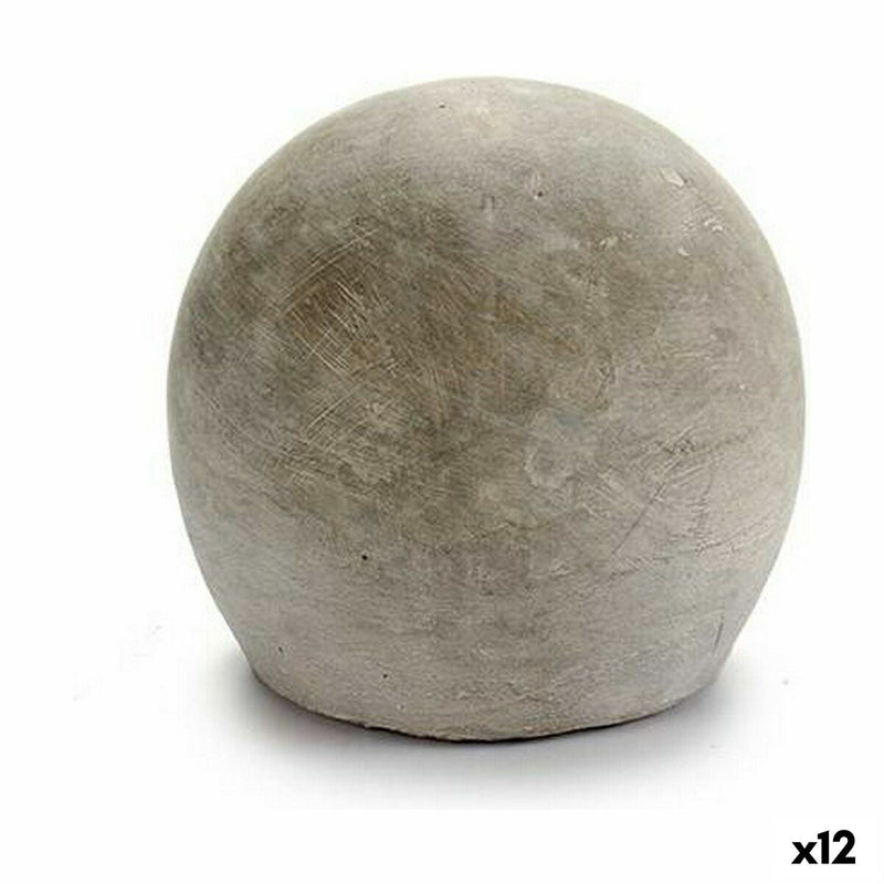 Decorative Figure Grey Cement Ball (13,5 x 12,5 x 13,5 cm) (12 Units)