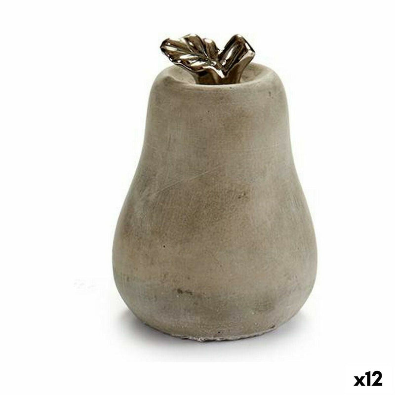 Decorative Figure Grey Cement Pear (10 x 14 x 10 cm) (12 Units)