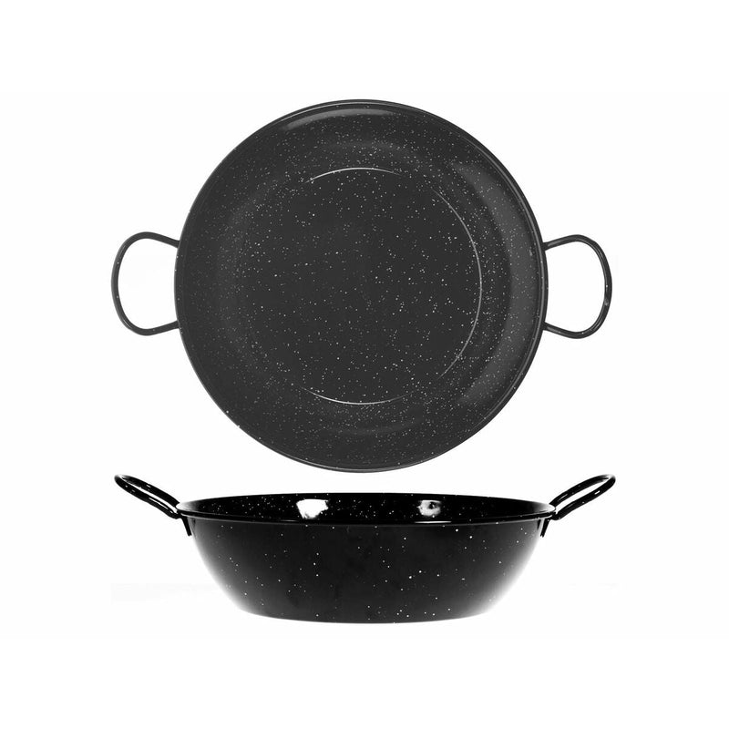 Deep Pan with Handles Vaello Black Enamelled Steel (Ø 30 cm)
