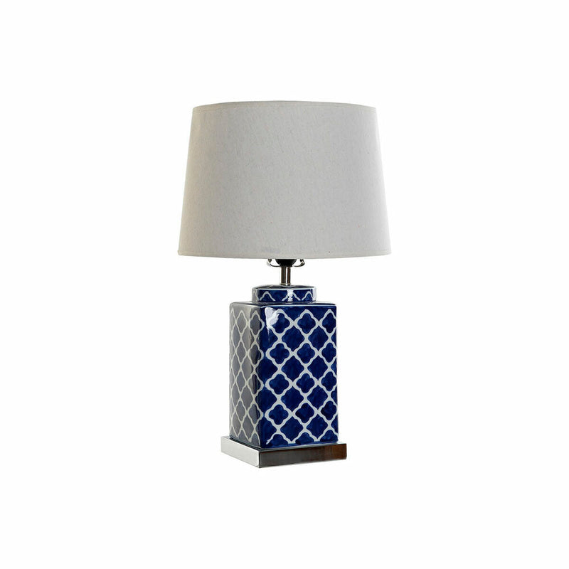 Desk lamp DKD Home Decor Mosaic Porcelain Blue Polyester White (35 x 35 x 57 cm)