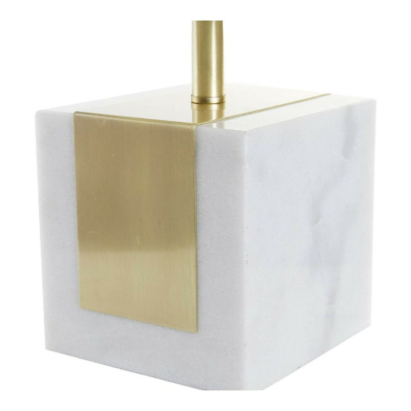Desk lamp DKD Home Decor White Polyester Marble Golden (26 x 26 x 43 cm)