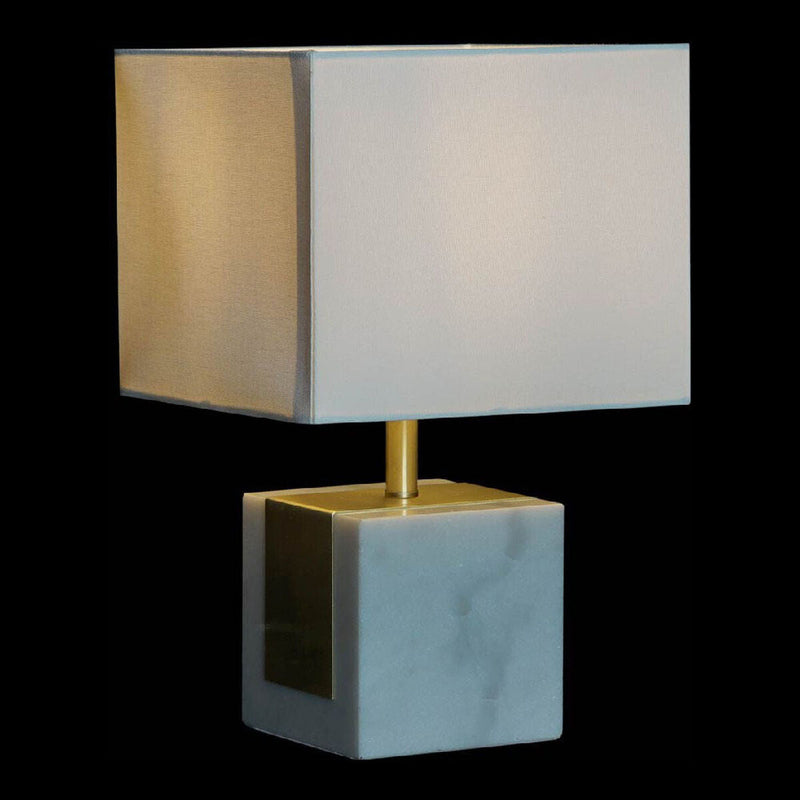 Desk lamp DKD Home Decor White Polyester Marble Golden (26 x 26 x 43 cm)