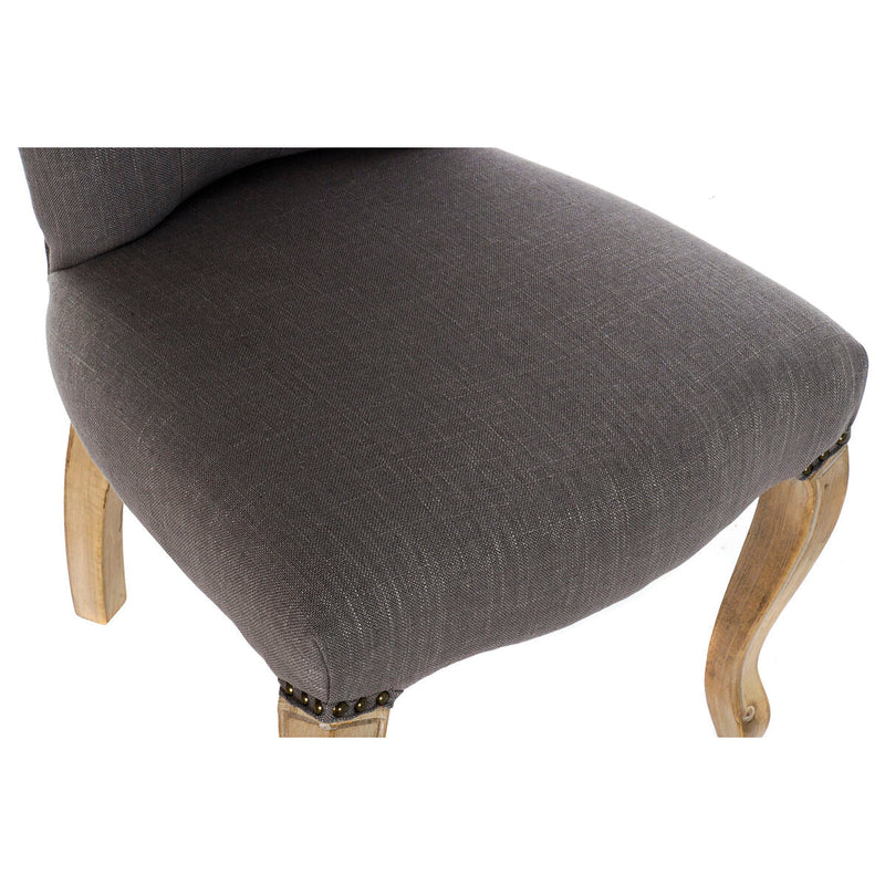 Dining Chair DKD Home Decor Linen Rubber wood Dark grey (52 x 53 x 103 cm)