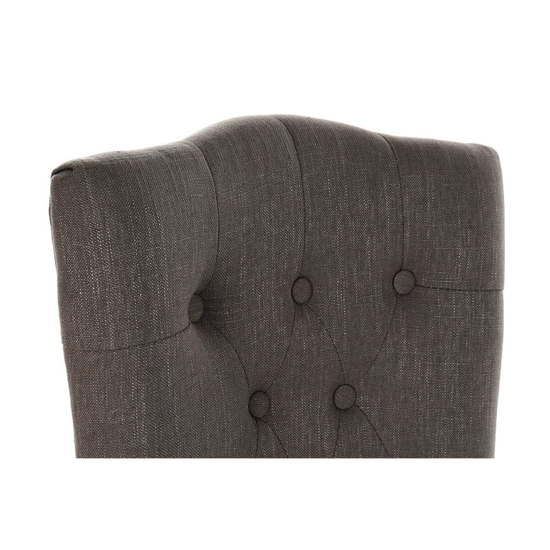 Dining Chair DKD Home Decor Linen Rubber wood Dark grey (52 x 53 x 103 cm)