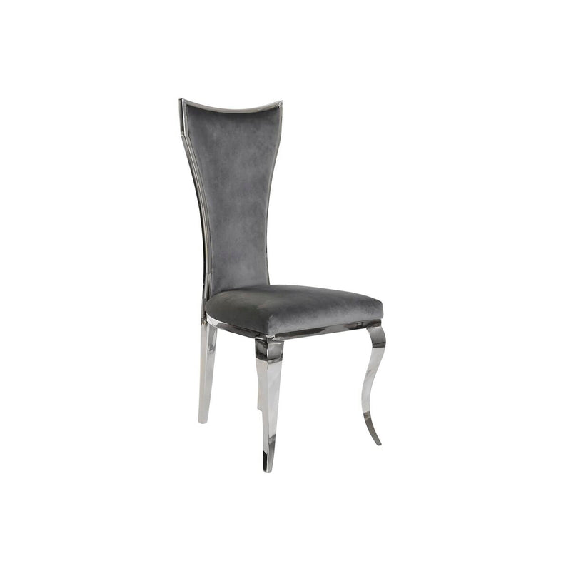 Dining Chair DKD Home Decor Silver Grey Polyester Velvet Steel (48 x 51 x 110 cm)