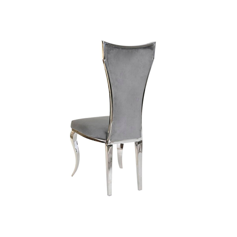 Dining Chair DKD Home Decor Silver Grey Polyester Velvet Steel (48 x 51 x 110 cm)