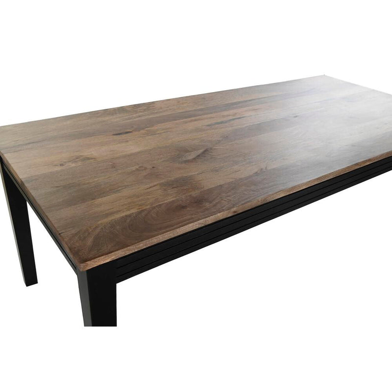 Dining Table DKD Home Decor Natural Black Metal Mango wood (200 x 90 x 75 cm)