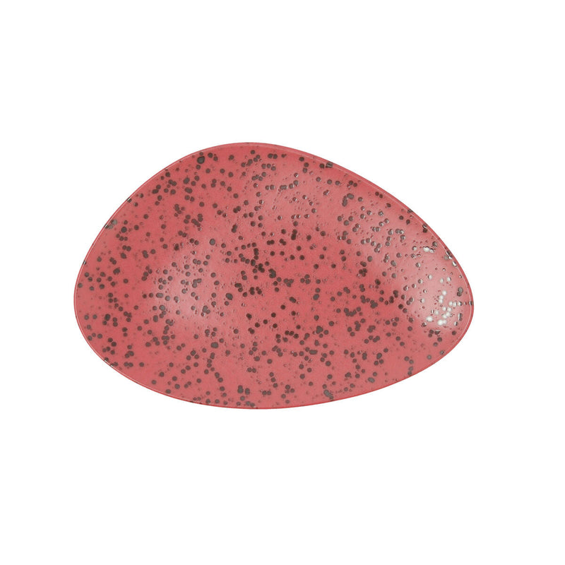 Flat plate Ariane Oxide Triangular Ceramic Red (Ø 29 cm) (6 Units)