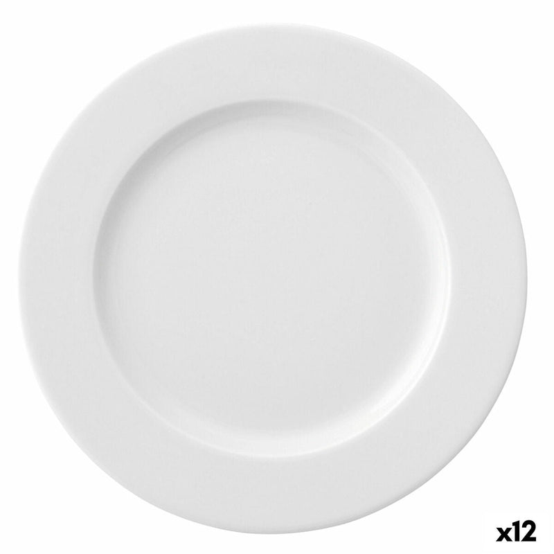 Flat plate Ariane Prime Ceramic White (Ø 17 cm) (12 Units)