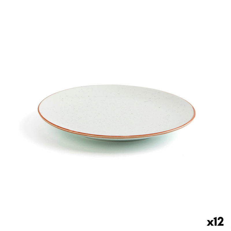 Flat plate Ariane Terra Ceramic Beige (Ø 18 cm) (12 Units)