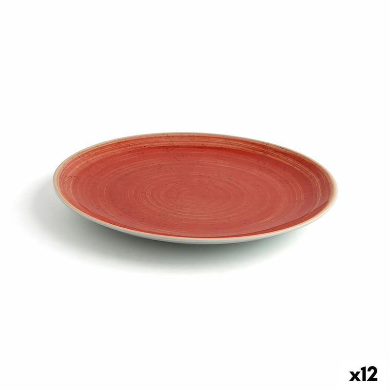 Flat plate Ariane Terra Ceramic Red (Ø 21 cm) (12 Units)