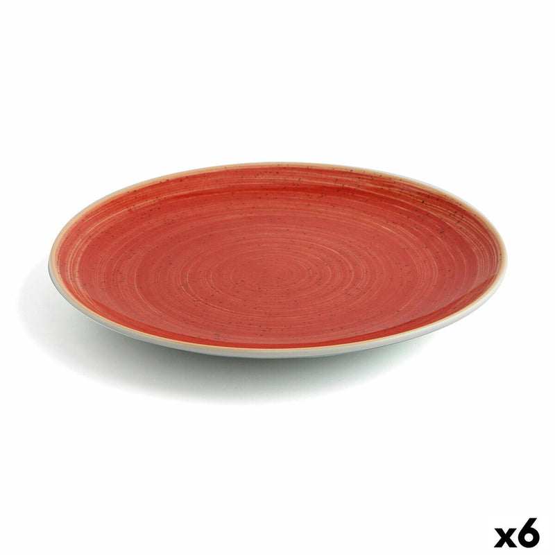 Flat plate Ariane Terra Ceramic Red (Ø 31 cm) (6 Units)