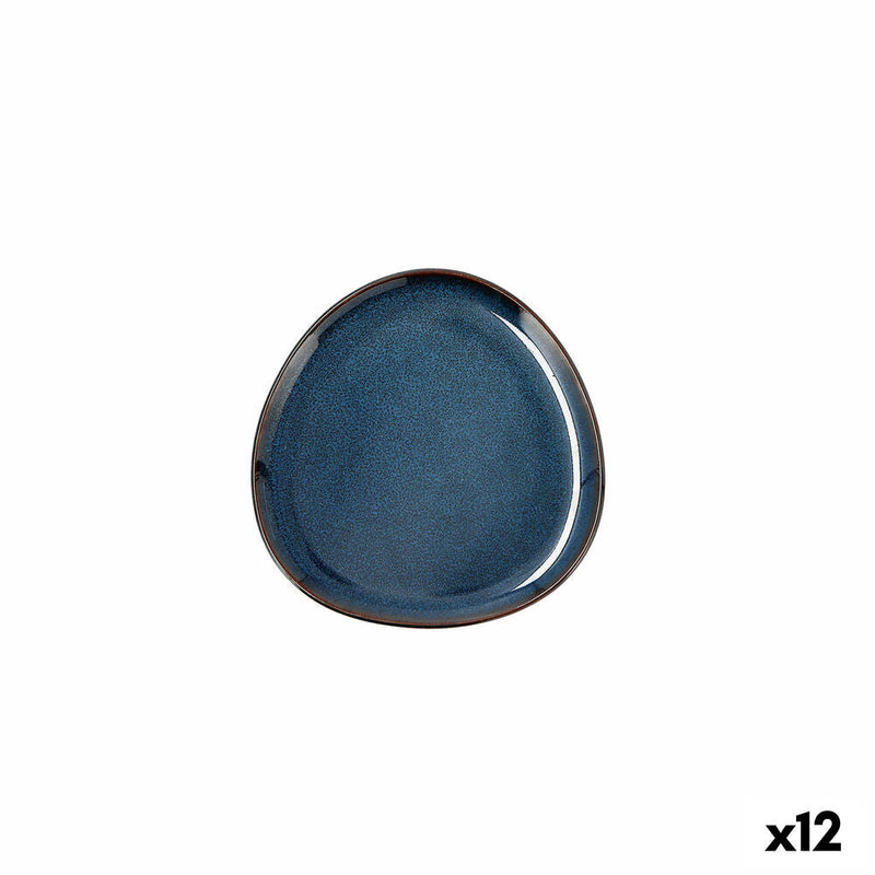 Flat plate Bidasoa Ikonic Ceramic Blue (11 x 11 x 11 cm) (Pack 12x)