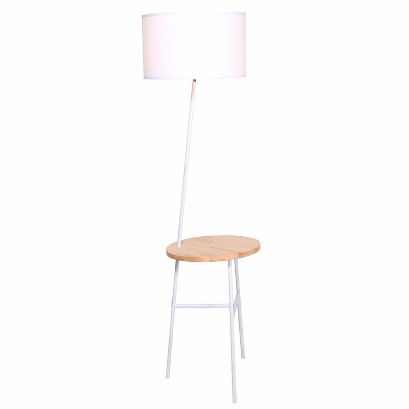 Floor Lamp DKD Home Decor White Brown Polyester Metal Pinewood (40 x 65 x 152 cm)