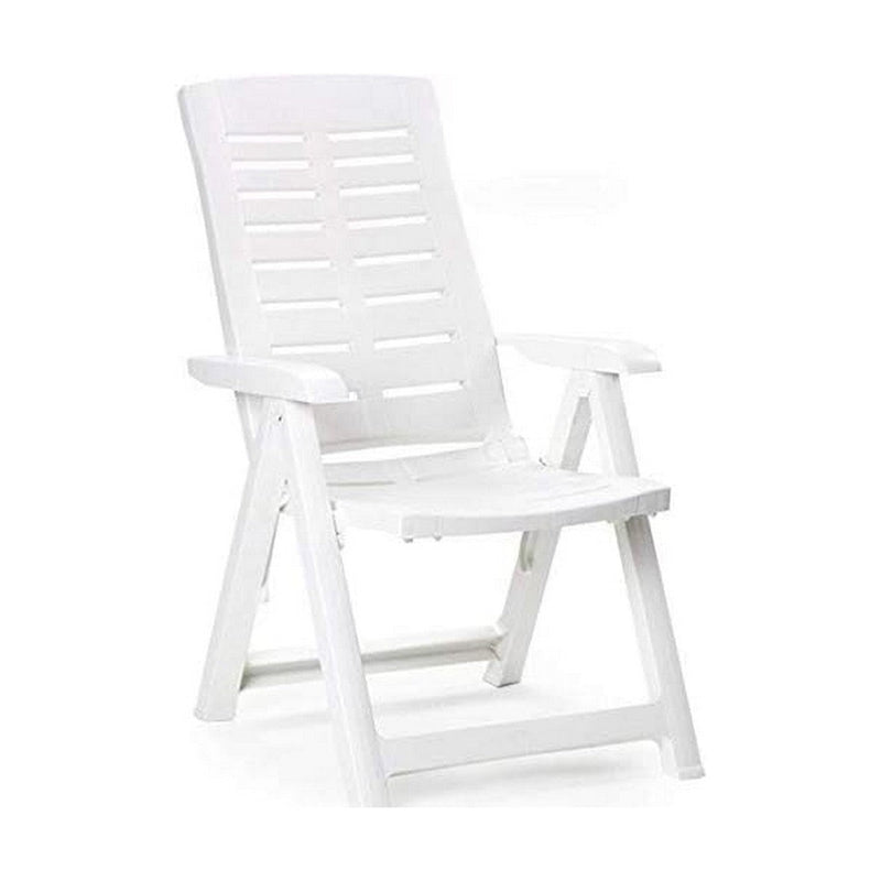 Folding Chair IPAE Progarden Multi-position White Resin (60 x 61 x 109 cm)