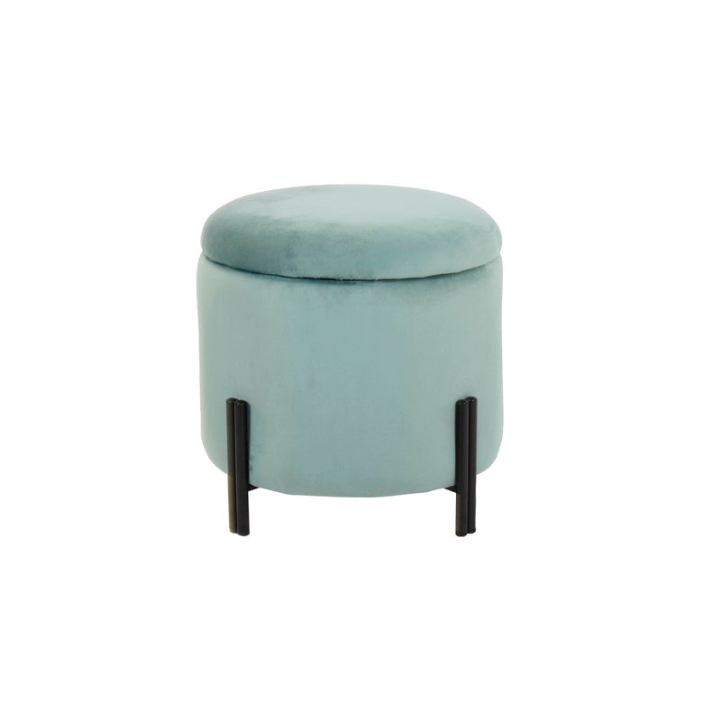 Footrest DKD Home Decor Metal Turquoise Polyester (42 x 42 x 42 cm)