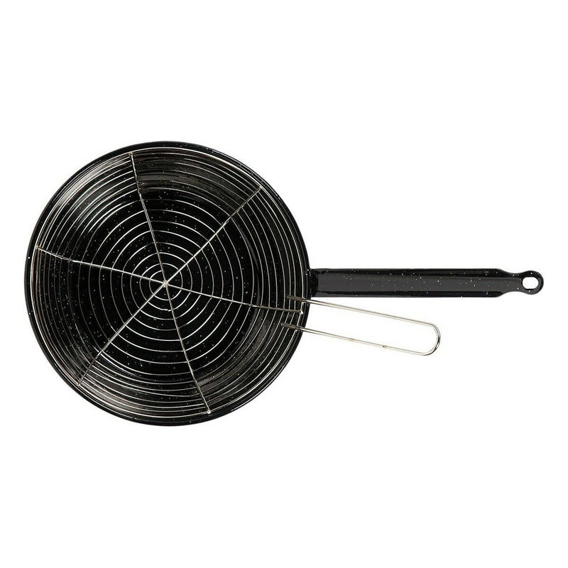 Frying pan with basket Vaello Black Enamelled Steel (Ø 24 cm)