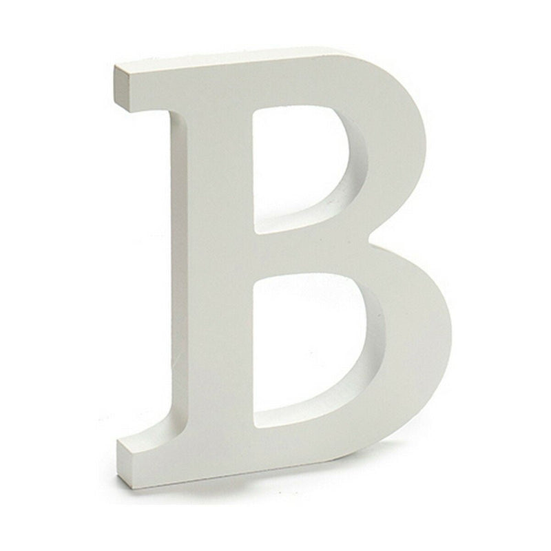 Letter B Wood White (1,8 x 21 x 17 cm) (12 Units) - MOHANLAL
