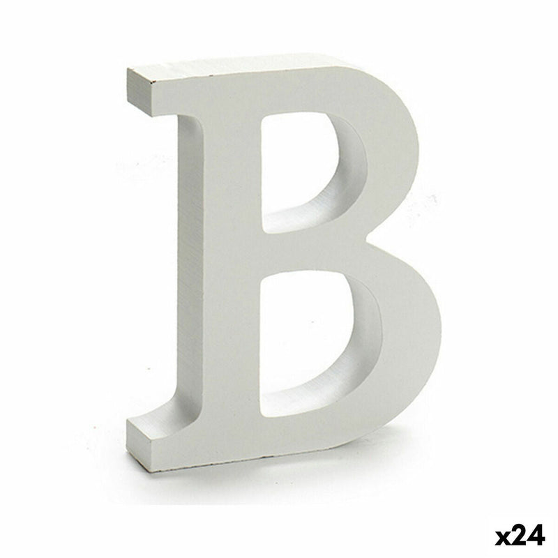 Letter B Wood White (2 x 16 x 14,5 cm) (24 Units) - MOHANLAL